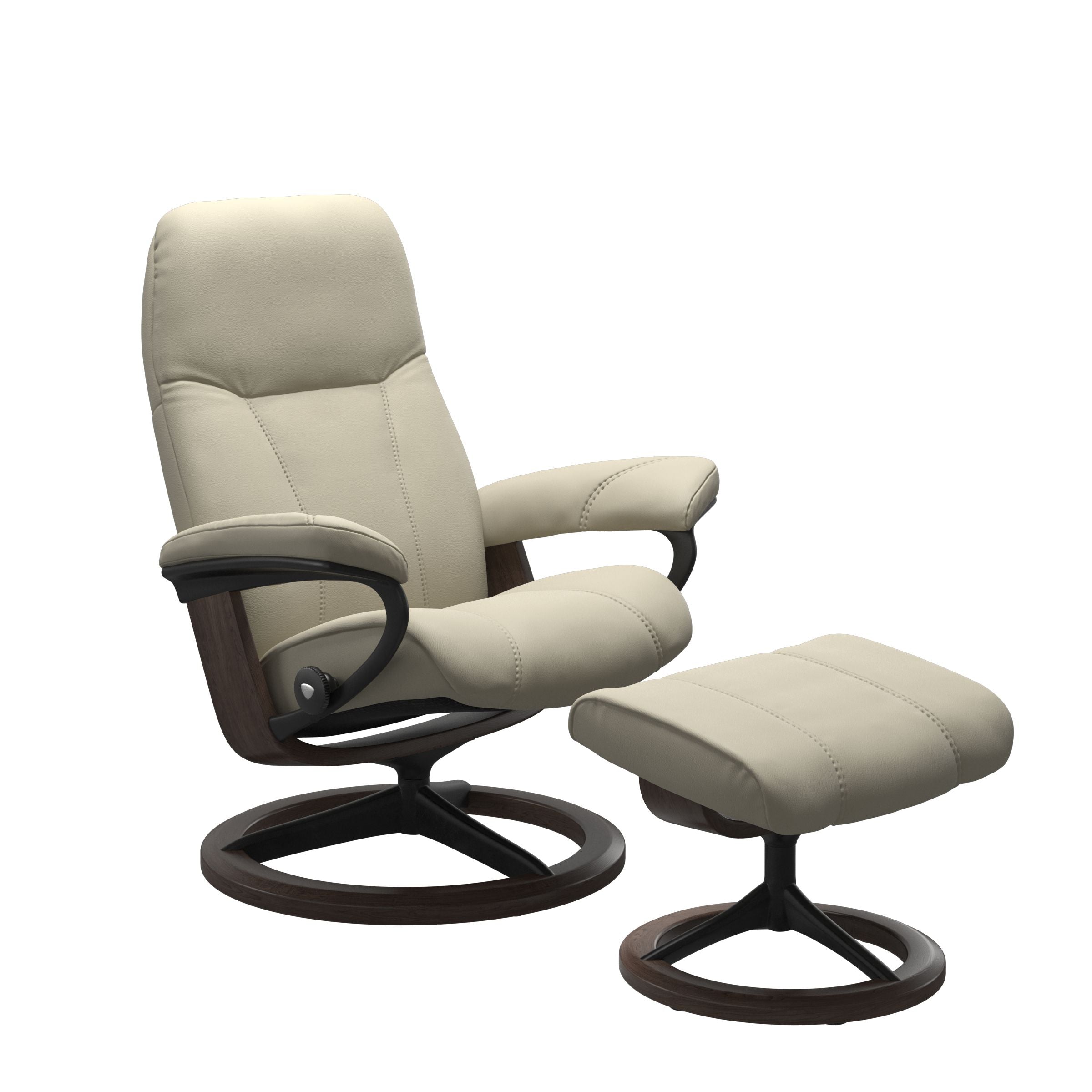 Stressless® Consul (M) Signature Base Recliner with Ottoman