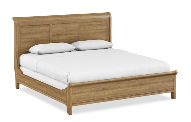 King Sleigh Bed W/Low Footboard