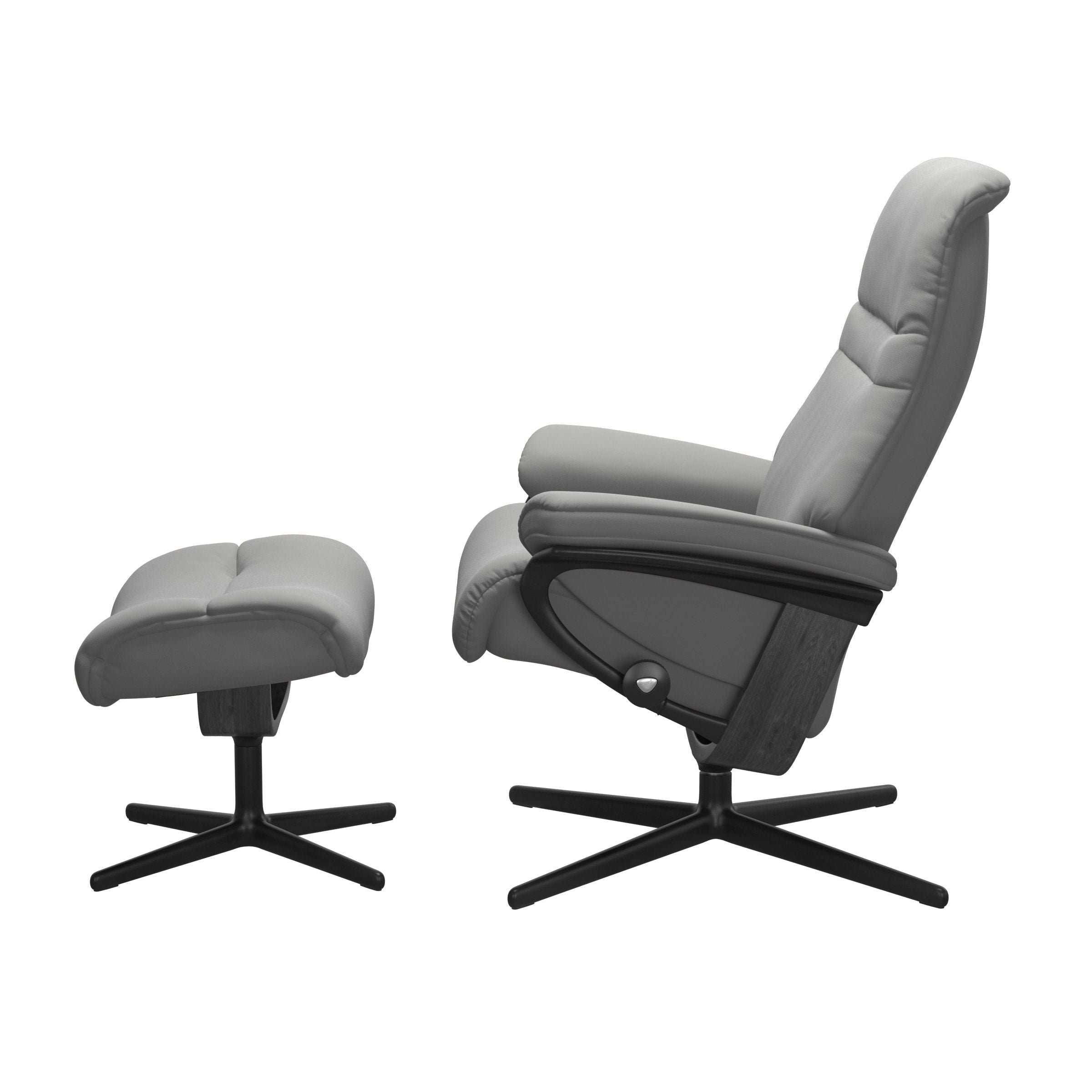 Stressless® Sunrise (M) Cross Base Recliner with Ottoman