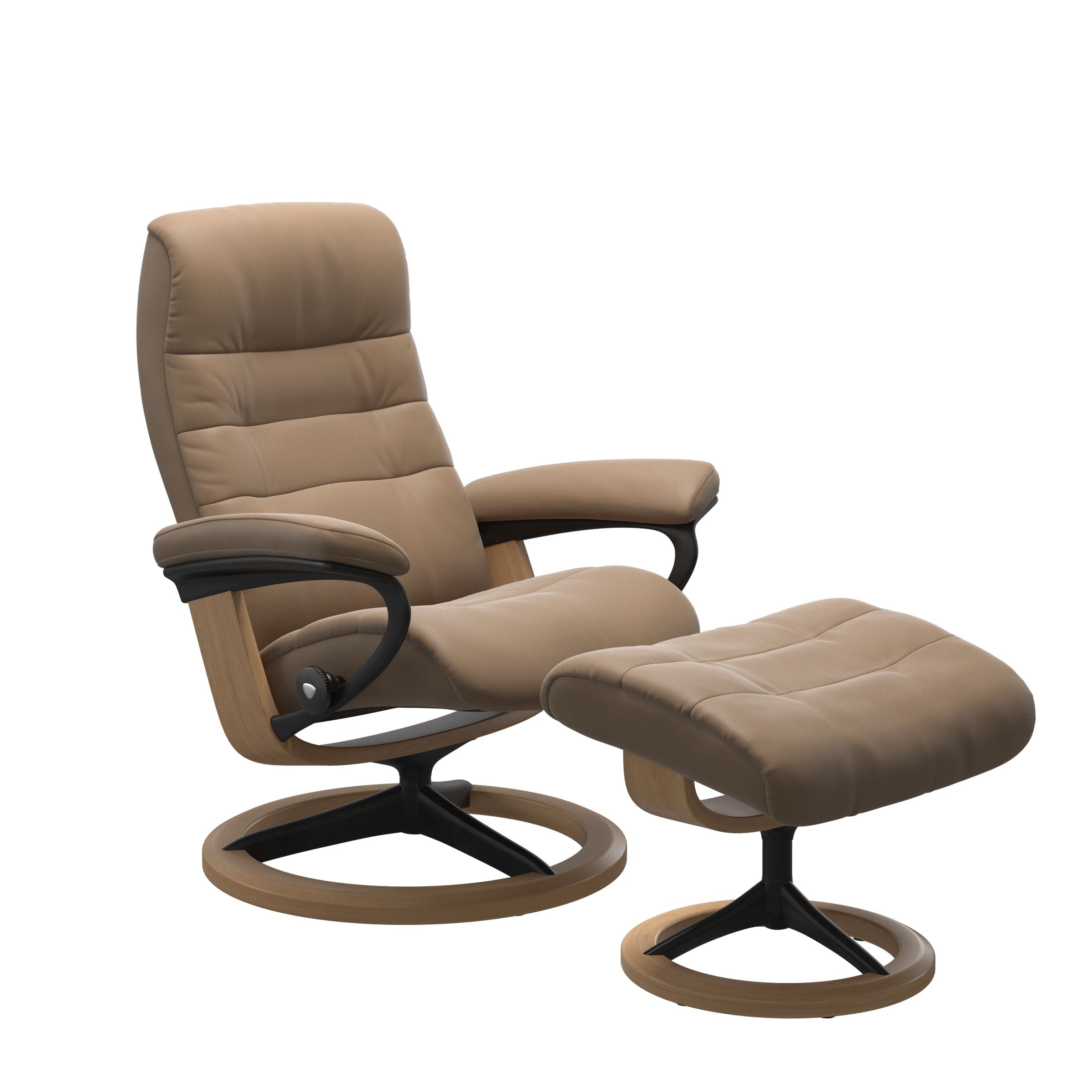 Stressless® Opal (M) Signature Base Recliner with Ottoman