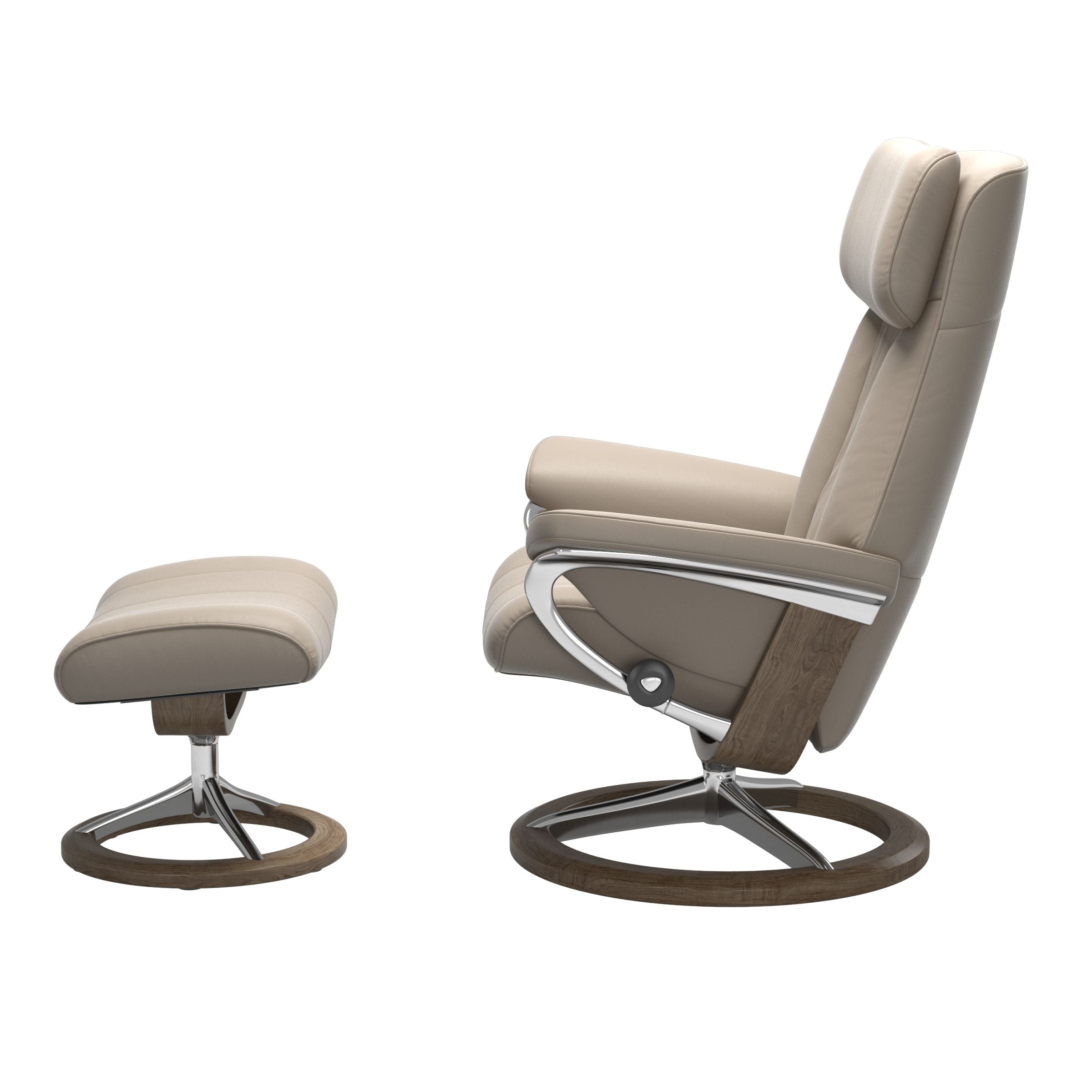 Stressless® Paul (M) Signature Base Recliner with Ottoman