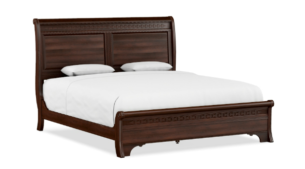 King Sleigh Bed W/Low Footboard