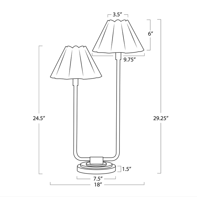 Polly Double Arm Table Lamp
