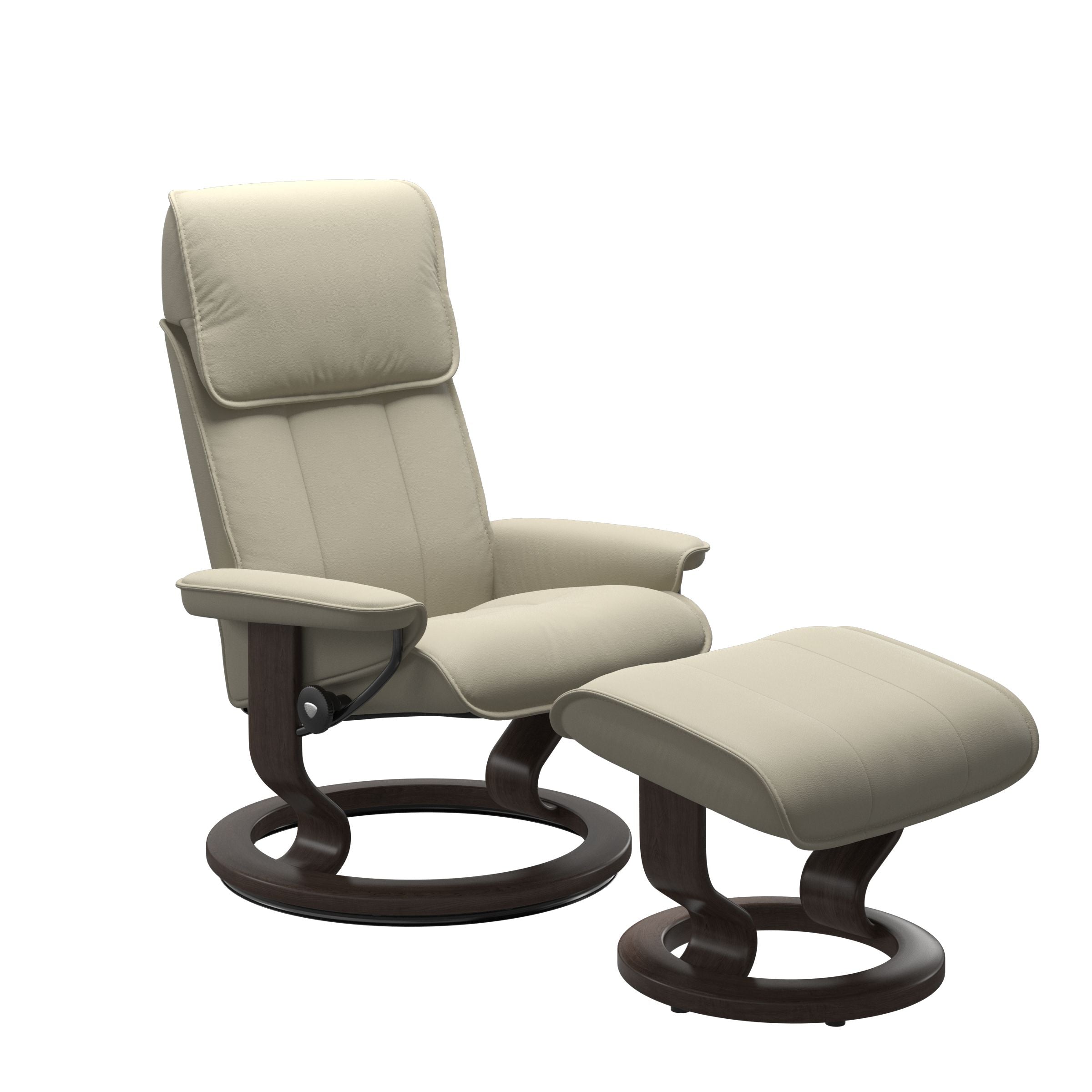 Stressless® Admiral (M) Classic Base Recliner with Ottoman