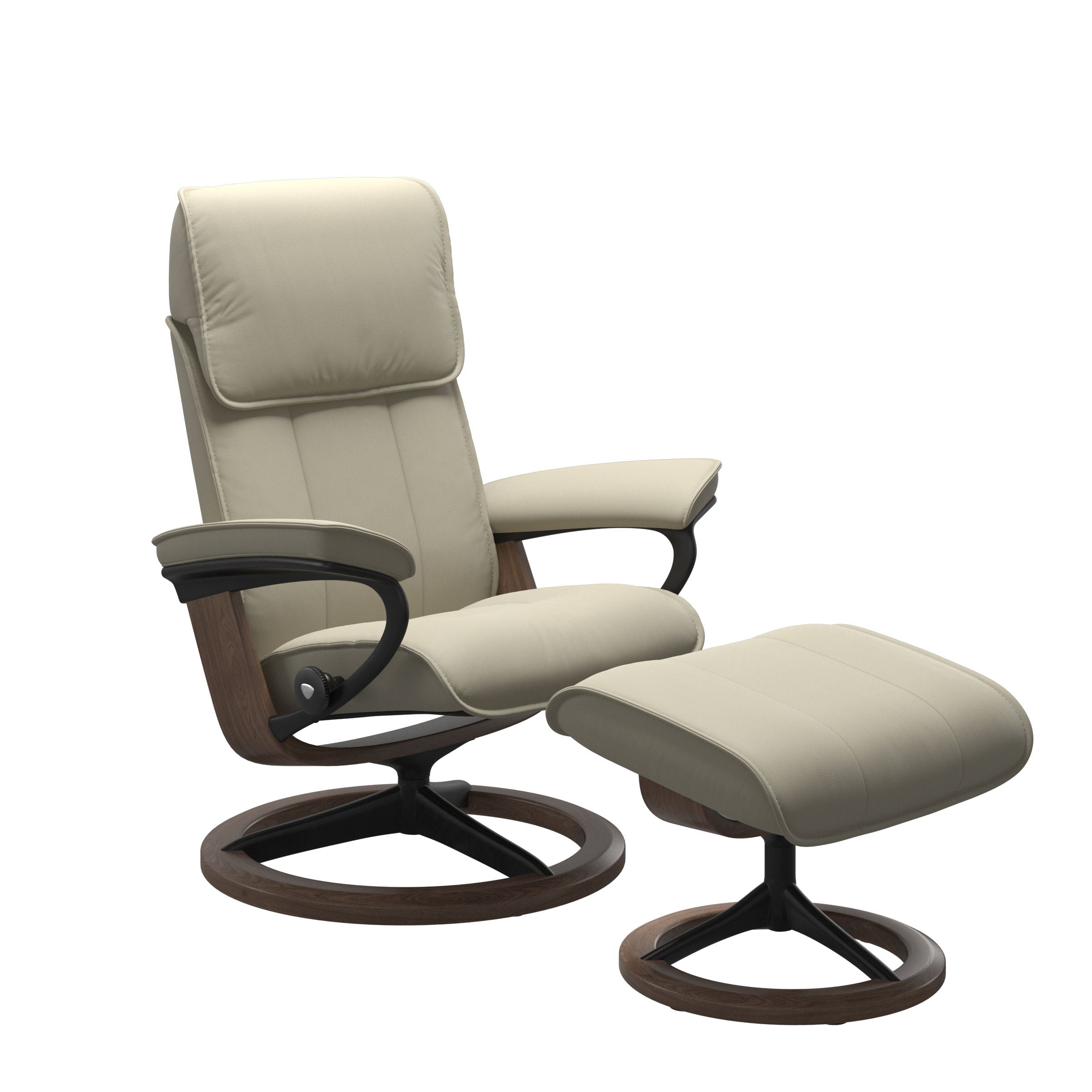 Stressless® Admiral (M) Signature Base Recliner with Ottoman