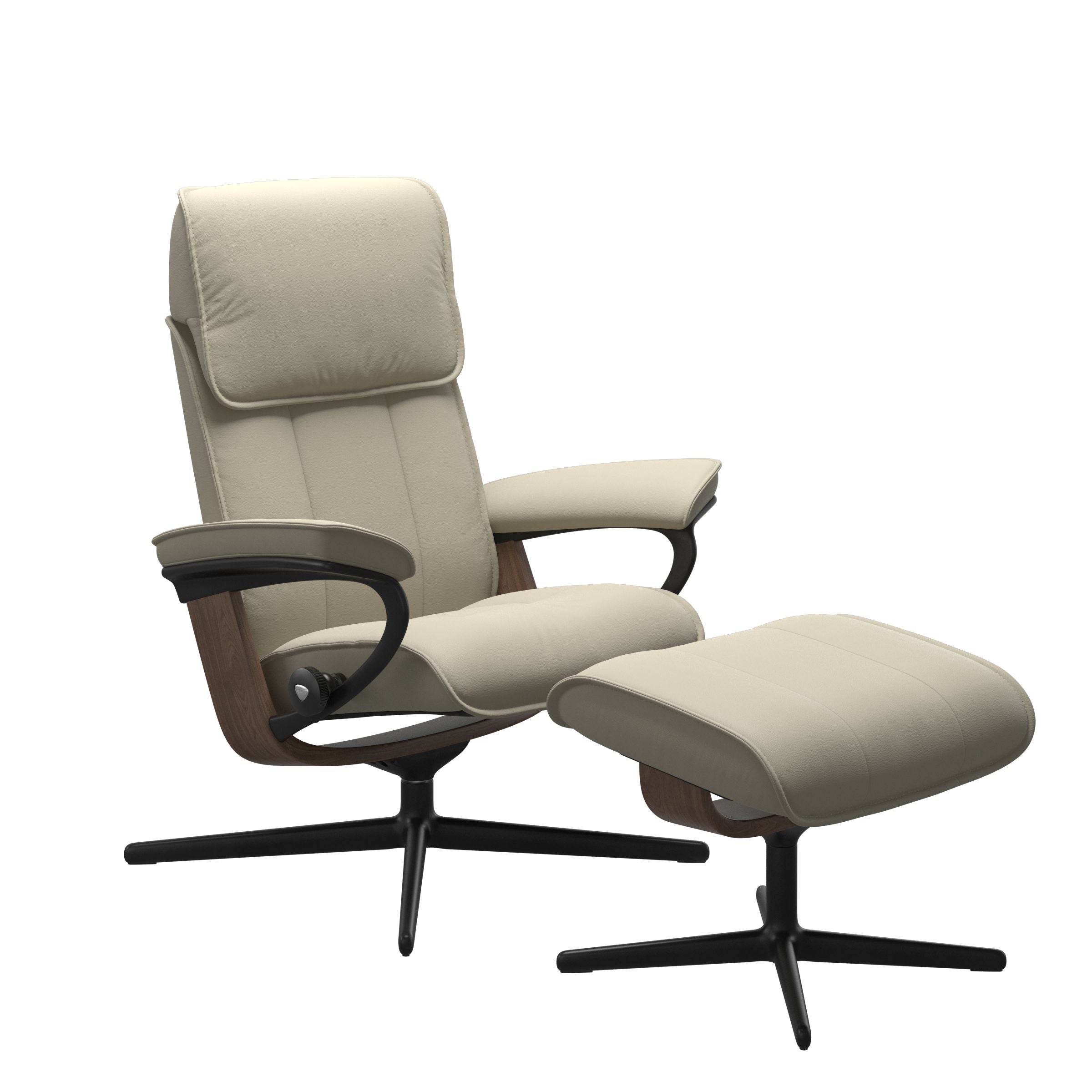 Stressless® Admiral (M) Cross Base Recliner with Ottoman