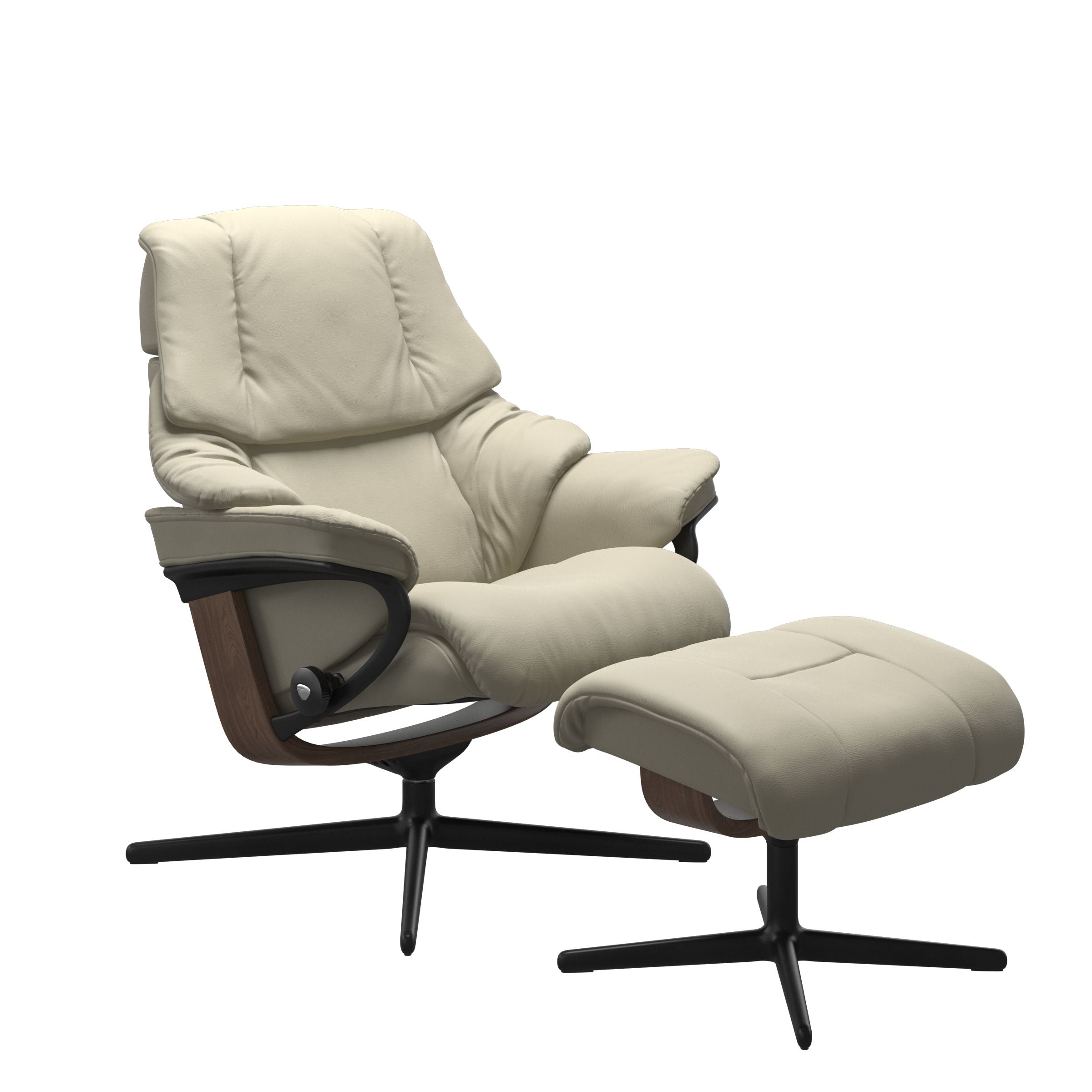 Stressless® Reno (M) Cross Base Recliner with Ottoman