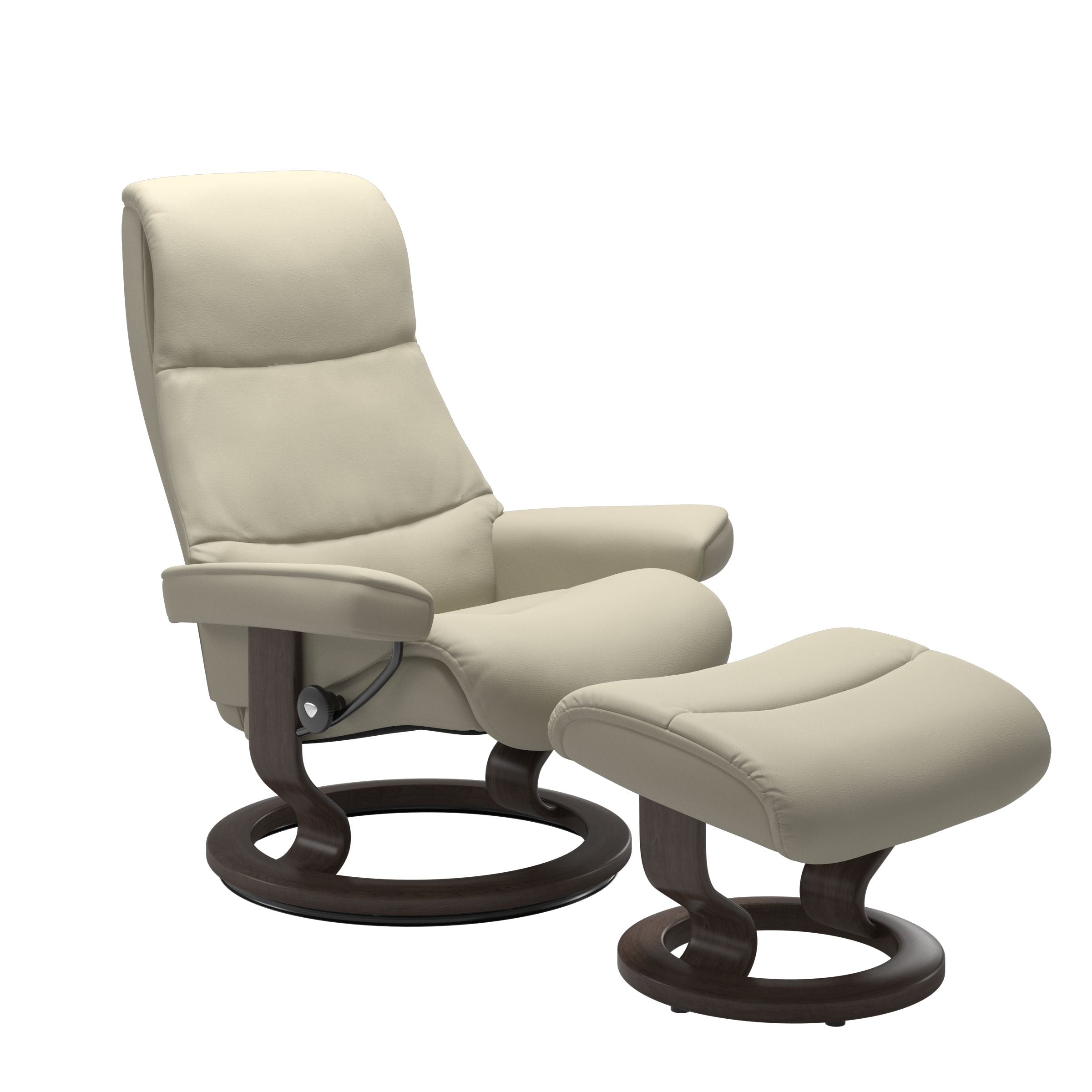 Stressless® View (M) Classic Base Recliner with Ottoman