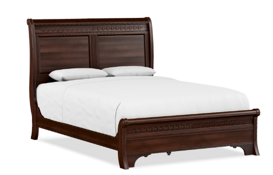 Queen Sleigh Bed W/Low Footboard